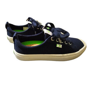 Cariuma OCA Low Navy Blue Canvas Sneaker Shoes Size W 6 / M 4.5 Mens Women